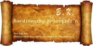 Bardiovszky Krisztián névjegykártya